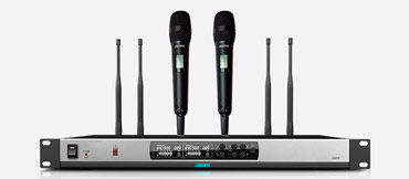 Kepelbagaian benar UHF sistem mikrofon tanpa wayar (2 mic tangan)