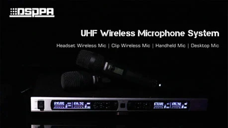 Sistem mikrofon tanpa wayar UHF D5821 siri