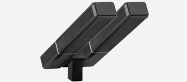 Dual Rods Squared Conference Mic Pole dengan Backup Analog (240mm, hitam)