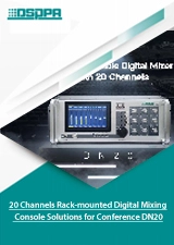 20 saluran penyelesaian konsol pencampuran Digital yang dipasang di rak untuk persidangan DN20
