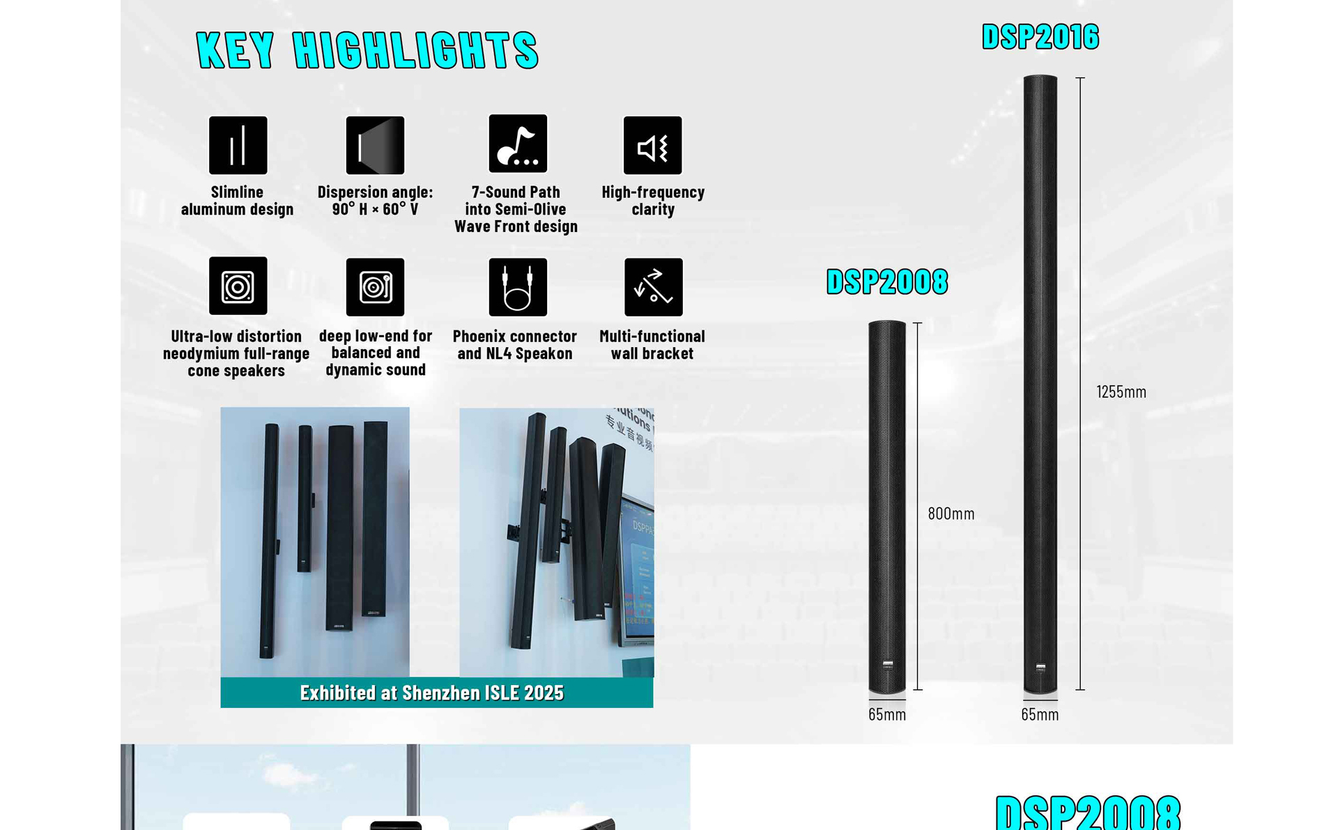 320W Two-Way Array Column Speaker - 翻译中...