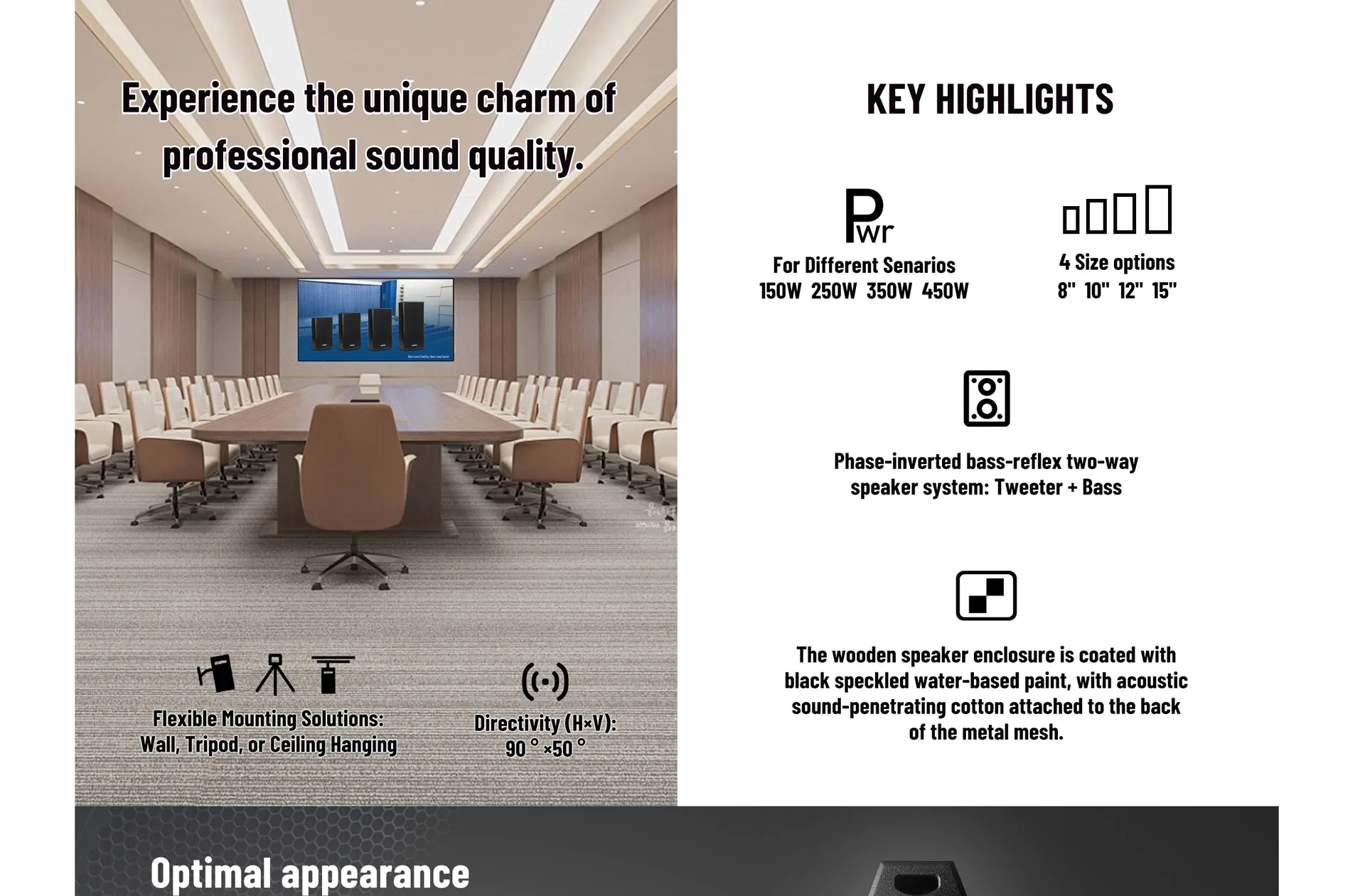 8Ω 450W Professional Conference Speaker - 翻译中...