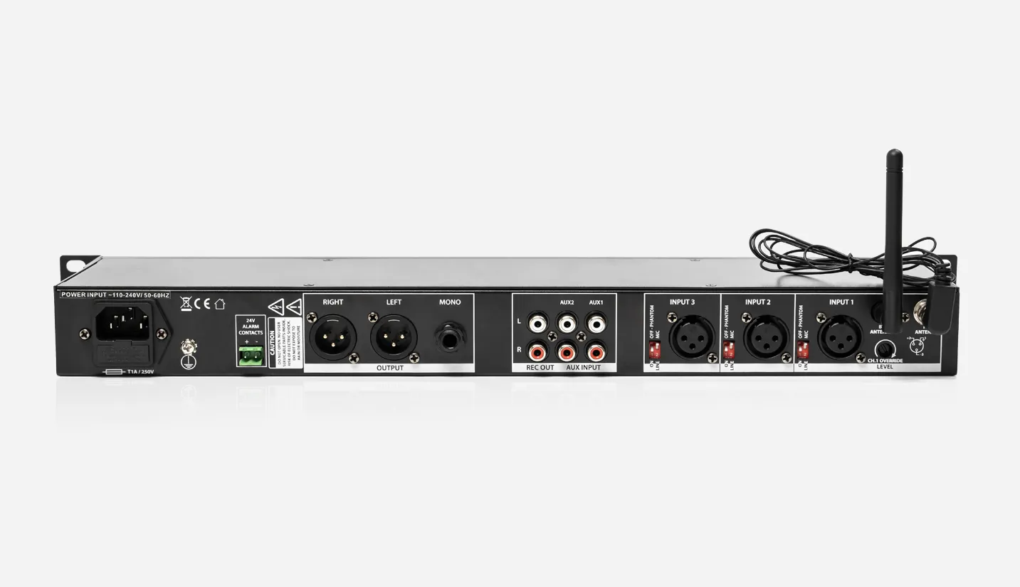 1U Audio Mixer with Bluetooth, USB, FM - 翻译中...