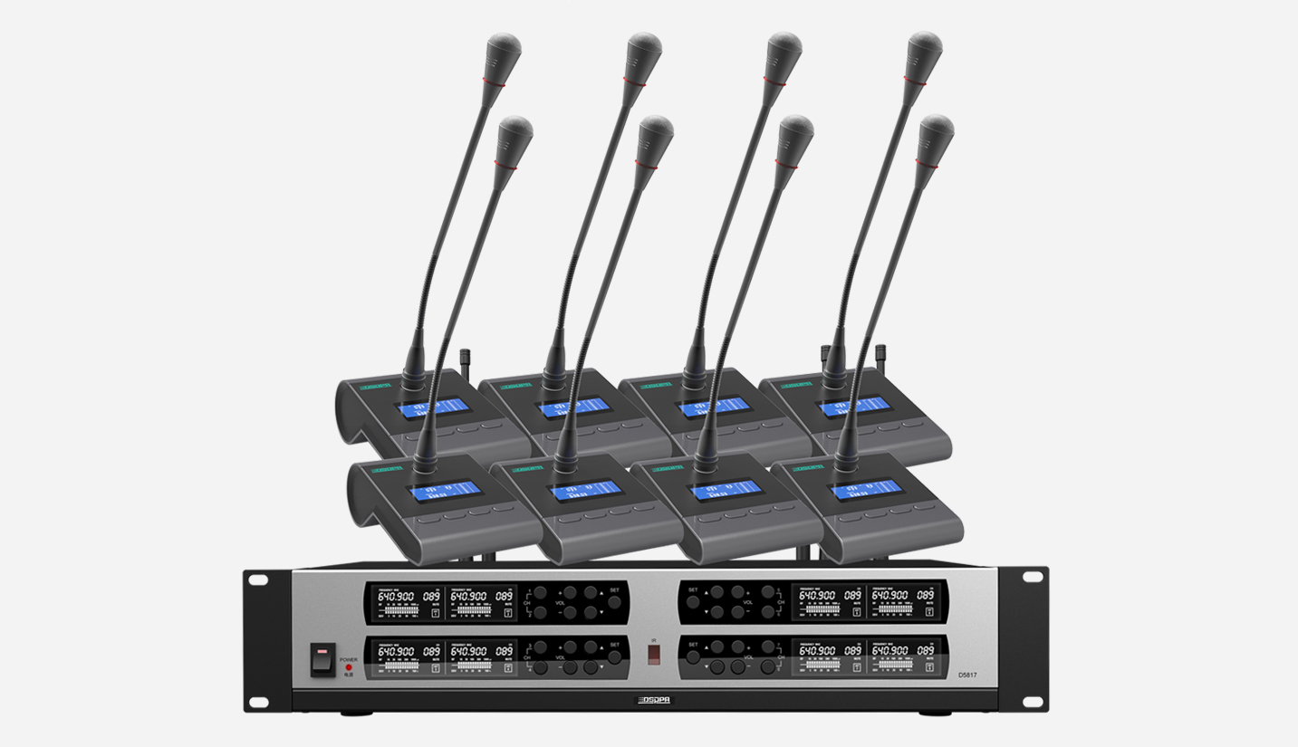 True Diversity UHF Wireless Microphone System (8 rechargable desktop mic) - 翻译中...