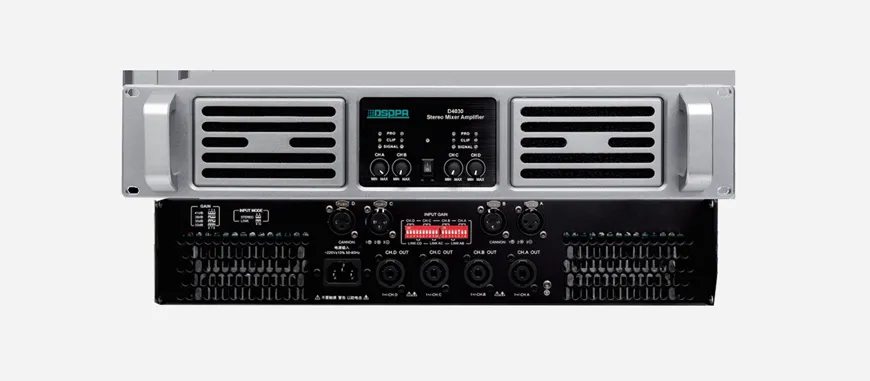 4x300W 4 Channels Stereo Conference Mixer Amplifier - 翻译中...